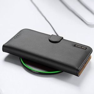 Dux Ducis Dux Ducis Hivo skórzane etui z klapką pokrowiec ze skóry naturalnej portfel na karty i dokumenty iPhone 12 Pro / iPhone 12 czarny 10