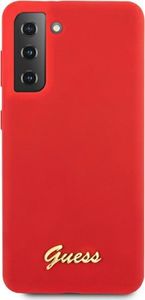 Guess Guess GUHCS21MLSLMGRE S21+ G996 czerwony/red hardcase Silicone Script Metal Logo 3