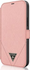 Guess Guess GUFLBKP12MVSATMLPI iPhone 12/12 Pro 6,1" różowy/pink book Saffiano 2