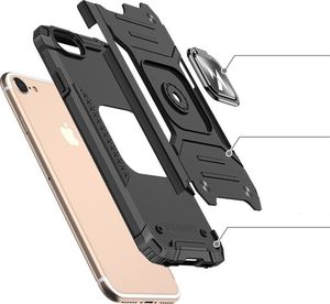 Wozinsky Wozinsky Ring Armor pancerne hybrydowe etui pokrowiec + magnetyczny uchwyt iPhone SE 2020 / iPhone 8 / iPhone 7 srebrny 3