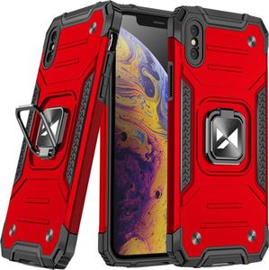 Wozinsky Wozinsky Ring Armor pancerne hybrydowe etui pokrowiec + magnetyczny uchwyt iPhone XS / iPhone X czerwony 1