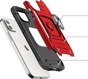 Wozinsky Wozinsky Ring Armor pancerne hybrydowe etui pokrowiec + magnetyczny uchwyt iPhone 12 mini czerwony 3