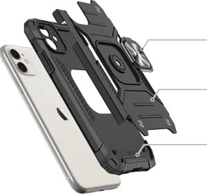 Wozinsky Wozinsky Ring Armor pancerne hybrydowe etui pokrowiec + magnetyczny uchwyt iPhone 11 czarny 3
