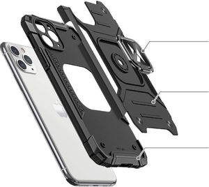 Wozinsky Wozinsky Ring Armor pancerne hybrydowe etui pokrowiec + magnetyczny uchwyt Samsung Galaxy A51 5G różowy 3