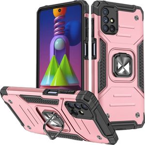 Wozinsky Wozinsky Ring Armor pancerne hybrydowe etui pokrowiec + magnetyczny uchwyt Samsung Galaxy M51 różowy 1