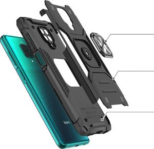 Wozinsky Wozinsky Ring Armor pancerne hybrydowe etui pokrowiec + magnetyczny uchwyt Xiaomi Redmi Note 9 Pro / Redmi Note 9S czerwony 4