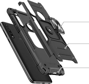 Wozinsky Wozinsky Ring Armor pancerne hybrydowe etui pokrowiec + magnetyczny uchwyt Motorola Moto G8 Power czarny 3