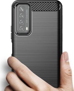 Hurtel Carbon Case elastyczne etui pokrowiec Huawei P Smart 2021 czarny 3