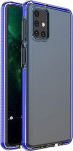 Hurtel Spring Case pokrowiec żelowe etui z kolorową ramką do Samsung Galaxy M31s ciemnoniebieski 1