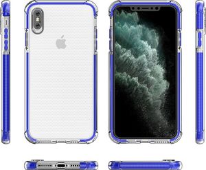 Hurtel Spring Armor żelowy elastyczny pancerny pokrowiec z kolorową ramką do iPhone XS Max czarny 3