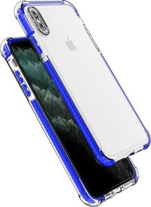Hurtel Spring Armor żelowy elastyczny pancerny pokrowiec z kolorową ramką do iPhone XS Max różowy 5