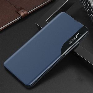 Hurtel Eco Leather View Case elegancki futerał etui z klapką i funkcją podstawki Huawei P Smart 2021 niebieski 2