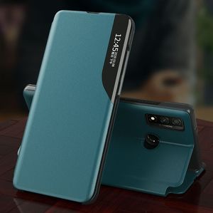 Hurtel Eco Leather View Case elegancki futerał etui z klapką i funkcją podstawki Huawei P Smart 2021 niebieski 9