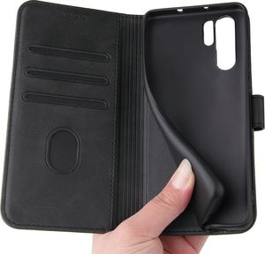 Hurtel Magnet Case elegancki futerał etui pokrowiec z klapką i funkcją podstawki Huawei P30 Pro czarny 4