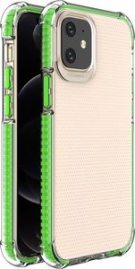 Hurtel Spring Armor żelowy elastyczny pancerny pokrowiec z kolorową ramką do iPhone 12 mini zielony 1
