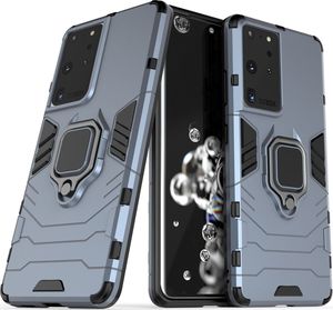 Hurtel Ring Armor pancerne hybrydowe etui pokrowiec + magnetyczny uchwyt Samsung Galaxy S21 Ultra 5G niebieski 2