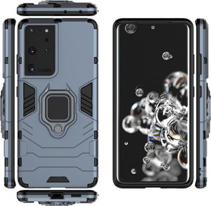 Hurtel Ring Armor pancerne hybrydowe etui pokrowiec + magnetyczny uchwyt Samsung Galaxy S21 Ultra 5G niebieski 6