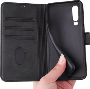 Hurtel Magnet Case elegancki futerał etui pokrowiec z klapką i funkcją podstawki Huawei P30 czarny 4