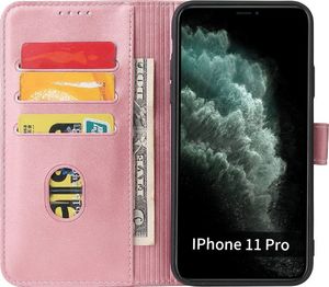 Hurtel Magnet Case elegancki futerał etui pokrowiec z klapką i funkcją podstawki iPhone 11 Pro różowy 6