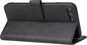 Hurtel Magnet Case elegancki futerał etui pokrowiec z klapką i funkcją podstawki iPhone 8 Plus / iPhone 7 Plus czarny 2