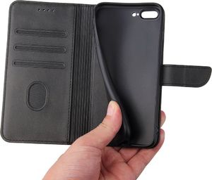 Hurtel Magnet Case elegancki futerał etui pokrowiec z klapką i funkcją podstawki iPhone 8 Plus / iPhone 7 Plus czarny 5