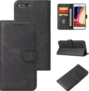 Hurtel Magnet Case elegancki futerał etui pokrowiec z klapką i funkcją podstawki iPhone 8 Plus / iPhone 7 Plus czarny 6