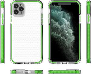 Hurtel Spring Armor żelowy elastyczny pancerny pokrowiec z kolorową ramką do iPhone 11 Pro Max różowy 3