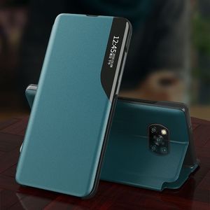 Hurtel Eco Leather View Case elegancki futerał etui z klapką i funkcją podstawki Xiaomi Poco X3 NFC czerwony 5