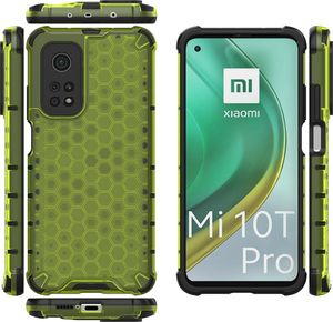 Hurtel Honeycomb etui pancerny pokrowiec z żelową ramką Xiaomi Mi 10 Pro / Xiaomi Mi 10 zielony 12