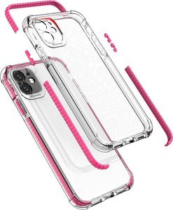 Hurtel Spring Armor żelowy elastyczny pancerny pokrowiec z kolorową ramką do iPhone 11 czerwony 2