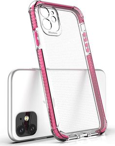 Hurtel Spring Armor żelowy elastyczny pancerny pokrowiec z kolorową ramką do iPhone 11 czerwony 4