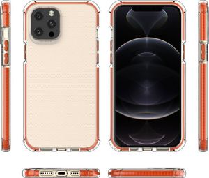 Hurtel Spring Armor żelowy elastyczny pancerny pokrowiec z kolorową ramką do iPhone 12 Pro Max zielony 3
