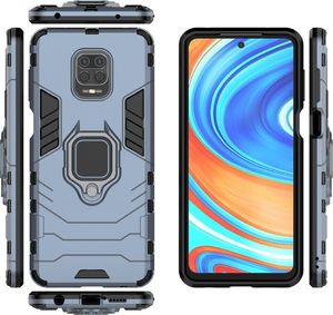 Hurtel Ring Armor pancerne hybrydowe etui pokrowiec + magnetyczny uchwyt Xiaomi Redmi Note 9 Pro / Redmi Note 9S niebieski 3