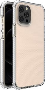 Hurtel Spring Armor żelowy elastyczny pancerny pokrowiec z kolorową ramką do iPhone 12 Pro Max biały 1