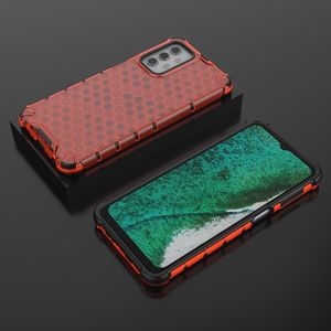 Hurtel Honeycomb etui pancerny pokrowiec z żelową ramką Samsung Galaxy A32 5G czerwony 3