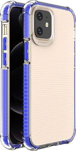 Hurtel Spring Armor żelowy elastyczny pancerny pokrowiec z kolorową ramką do iPhone 12 mini niebieski 1