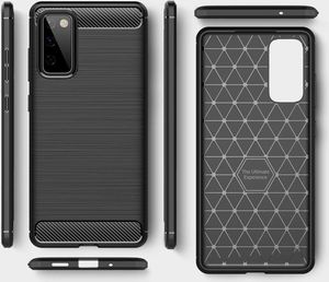 Hurtel Carbon Case elastyczne etui pokrowiec Samsung Galaxy S20 FE 5G czarny 3