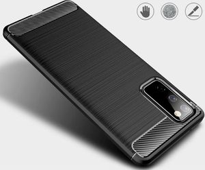 Hurtel Carbon Case elastyczne etui pokrowiec Samsung Galaxy S20 FE 5G czarny 5