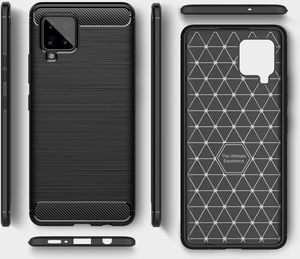 Hurtel Carbon Case elastyczne etui pokrowiec Samsung Galaxy A42 5G czarny 5