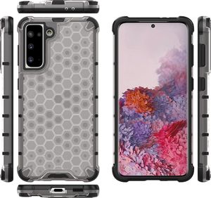 Hurtel Honeycomb etui pancerny pokrowiec z żelową ramką Samsung Galaxy S21 5G przezroczysty 12