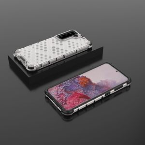 Hurtel Honeycomb etui pancerny pokrowiec z żelową ramką Samsung Galaxy S21 5G przezroczysty 13