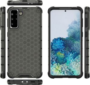 Hurtel Honeycomb etui pancerny pokrowiec z żelową ramką Samsung Galaxy S21+ 5G (S21 Plus 5G) czarny 12