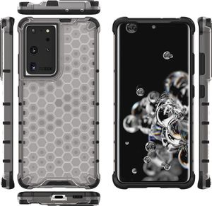 Hurtel Honeycomb etui pancerny pokrowiec z żelową ramką Samsung Galaxy S21 Ultra 5G przezroczysty 12