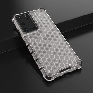 Hurtel Honeycomb etui pancerny pokrowiec z żelową ramką Samsung Galaxy S21 Ultra 5G przezroczysty 14