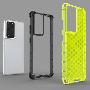 Hurtel Honeycomb etui pancerny pokrowiec z żelową ramką Samsung Galaxy S21 Ultra 5G przezroczysty 5