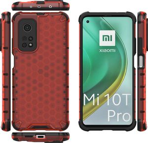 Hurtel Honeycomb etui pancerny pokrowiec z żelową ramką Xiaomi Mi 10 Pro / Xiaomi Mi 10 czerwony 12