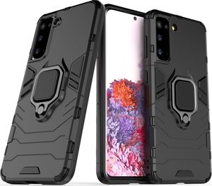 Hurtel Ring Armor pancerne hybrydowe etui pokrowiec + magnetyczny uchwyt Samsung Galaxy S21 5G czarny 2