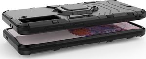 Hurtel Ring Armor pancerne hybrydowe etui pokrowiec + magnetyczny uchwyt Samsung Galaxy S21 5G czarny 4