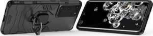 Hurtel Ring Armor pancerne hybrydowe etui pokrowiec + magnetyczny uchwyt Samsung Galaxy S21 Ultra 5G czarny 7