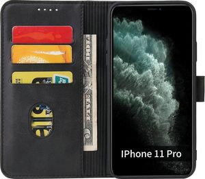 Hurtel Magnet Case elegancki futerał etui pokrowiec z klapką i funkcją podstawki iPhone 11 Pro czarny 3